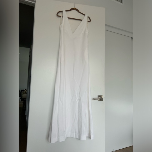 Staud White Symmetrical V Maxi Dress - M - Picture 2 of 6